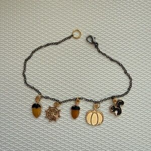 Gold and Black Halloween Charm Bracelet